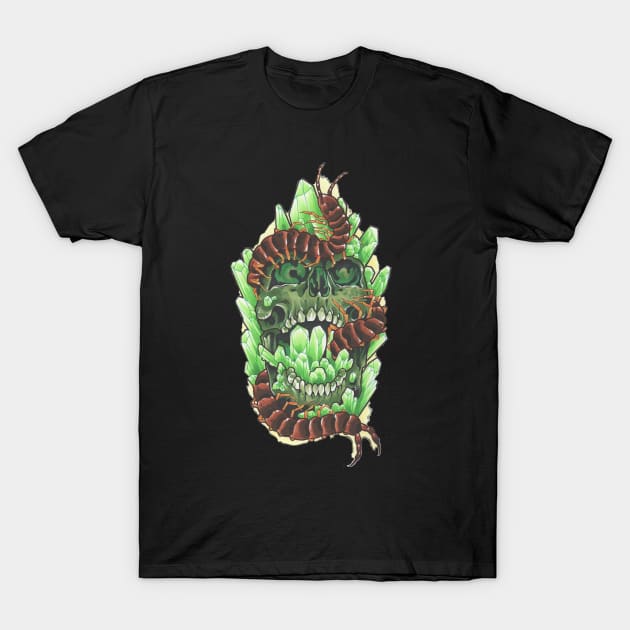 Green Crystal Skull T-Shirt by NinjaSquirell